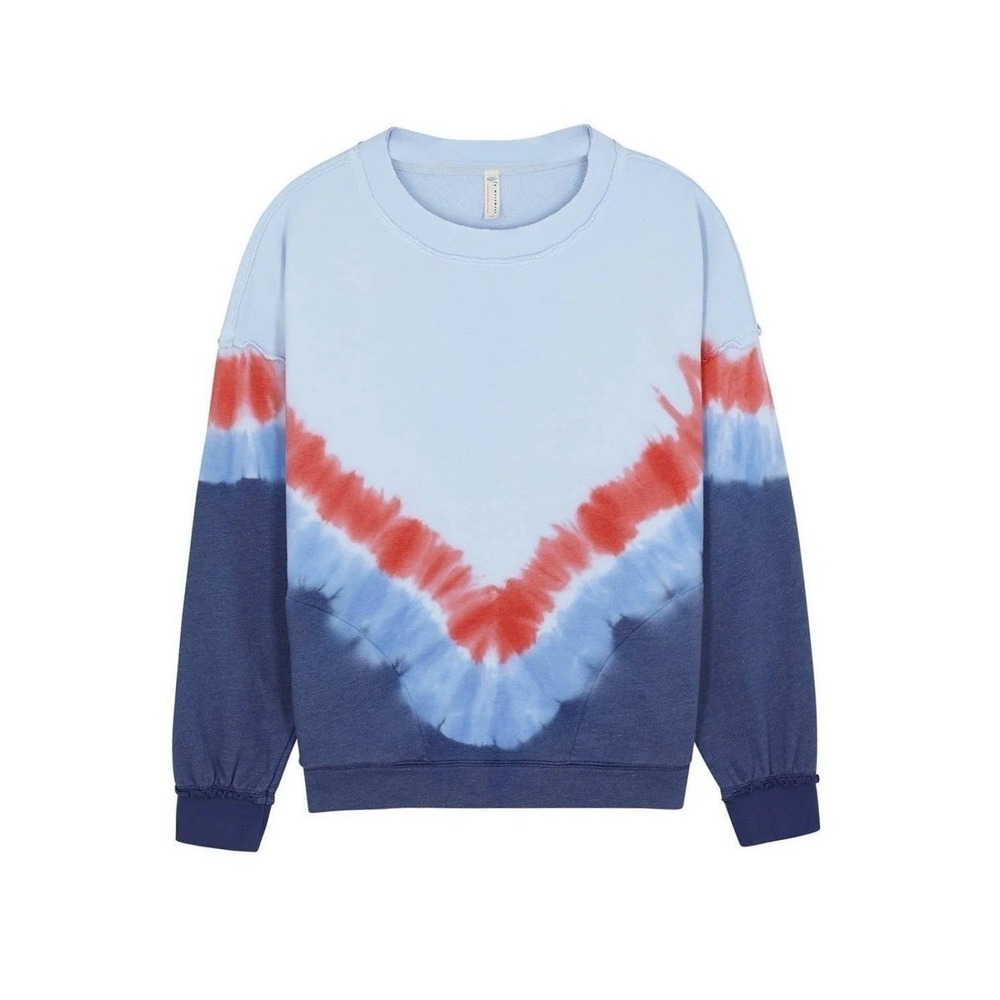 FP Movement Womens M Blue Ombre Tie-Dye Metti Crew Neck Oversized Sweatshirt